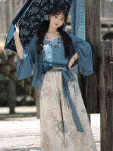 Load image into Gallery viewer, Asayama Zang Dark Blue Hanfu 丨 浅山藏【4-Piece Set RF9238】