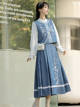 Load image into Gallery viewer, Youlan Snow Baby Blue Hanfu 丨 幽兰雪【3-Piece Set RF9419】