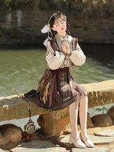 Load image into Gallery viewer, Brown antique style Hanfu 丨 汉朝 广袖弥烟【3-Piece Set RF8992】
