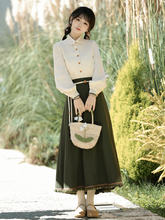 Load image into Gallery viewer, Han elements, modern fashion design Hanfu 丨 竹青绿【3-Piece Set RF9402】