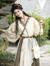 Load image into Gallery viewer, Green Chinese Hanfu 丨 晋制彩荷昭【3-Piece Set RF9235】