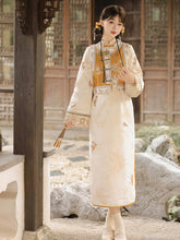 Load image into Gallery viewer, Chinese style embroidered Hanfu, yellow embroidered qipao 丨 桂香秋语【2-Piece Set RFX244】