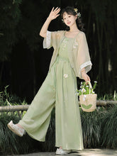Load image into Gallery viewer, Containing dew lily Green Hanfu 丨 含露百合【3-Piece Set RF9211】