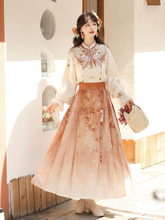 Load image into Gallery viewer, Modern design Chinese style Hanfu 丨 Maple Leaf Poetry【4-Piece Set RF9355】