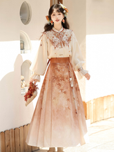 Load image into Gallery viewer, Modern design Chinese style Hanfu 丨 Maple Leaf Poetry【4-Piece Set RF9355】