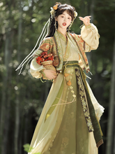 Load image into Gallery viewer, Ancient Hanfu emerald green silk 丨 晋制 逍遥谷【3-Piece Set RF9189】