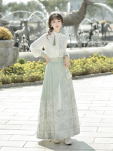 Load image into Gallery viewer, Modern design green and gentle Chinese Hanfu 丨 汉朝与诗章【3-Piece Set RF8923】