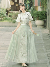Load image into Gallery viewer, Green embroidered Hanfu 丨 寻夏【2-Piece Set RF9208】