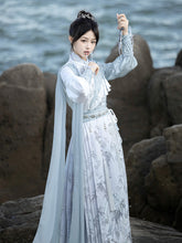 Load image into Gallery viewer, Ancient female hero, sky blue Chinese Hanfu 丨 明制 碧波蓝海【2-Piece Set RF9340】