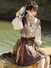 Load image into Gallery viewer, Brown antique style Hanfu 丨 汉朝 广袖弥烟【3-Piece Set RF8992】