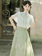 Load image into Gallery viewer, Green Hanfu with flower patterns 丨 绣球海【2-Piece Set RF9195】
