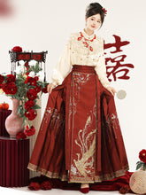 Load image into Gallery viewer, Chinese Hanfu Phoenix Embroidery Mamian Skirt 丨 明制凤凰镜【3-Piece Set RF9296】