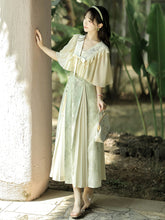 Load image into Gallery viewer, Green modern design Hanfu improved suspender dress 丨 汉朝青提诗【2-Piece Set RF9069】
