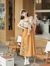 Load image into Gallery viewer, Orange Chinese modern design camisole skirt embroidered pattern 丨 汉朝黄昏橘【3-Piece Set RF9217】