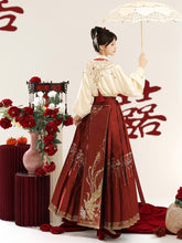 Load image into Gallery viewer, Chinese Hanfu Phoenix Embroidery Mamian Skirt 丨 明制凤凰镜【3-Piece Set RF9296】