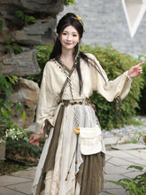 Load image into Gallery viewer, Green Chinese Hanfu 丨 晋制彩荷昭【3-Piece Set RF9235】