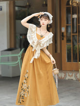 Load image into Gallery viewer, Orange Chinese modern design camisole skirt embroidered pattern 丨 汉朝黄昏橘【3-Piece Set RF9217】