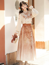 Load image into Gallery viewer, Modern design Chinese style Hanfu 丨 Maple Leaf Poetry【4-Piece Set RF9355】