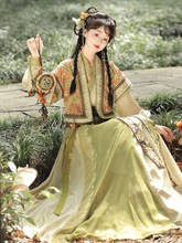 Load image into Gallery viewer, Ancient Hanfu emerald green silk 丨 晋制 逍遥谷【3-Piece Set RF9189】
