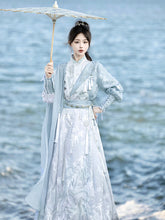Load image into Gallery viewer, Ancient female hero, sky blue Chinese Hanfu 丨 明制 碧波蓝海【2-Piece Set RF9340】