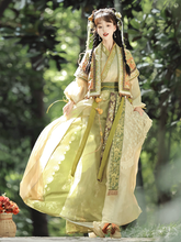 Load image into Gallery viewer, Ancient Hanfu emerald green silk 丨 晋制 逍遥谷【3-Piece Set RF9189】