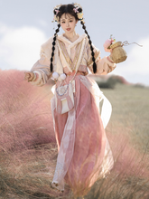 Load image into Gallery viewer, Chinese ancient style pink Hanfu 丨 宋制胡璇脘纱【4-Piece Set RF9418】