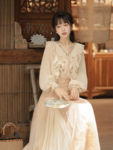Load image into Gallery viewer, Chinese Style Song Dynasty Design Orange Hanfu 丨 宋制秋意晚【3-Piece Set RF8829】
