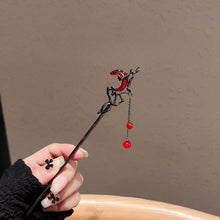 Load image into Gallery viewer, Red Crescent tassel | Alloy Hairpin (红月牙流苏)FX1502