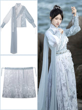 Load image into Gallery viewer, Ancient female hero, sky blue Chinese Hanfu 丨 明制 碧波蓝海【2-Piece Set RF9340】