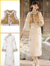 Load image into Gallery viewer, Chinese style embroidered Hanfu, yellow embroidered qipao 丨 桂香秋语【2-Piece Set RFX244】