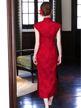 Load image into Gallery viewer, Sexy and elegant cheongsam dress - red stand-collar cheongsam | Flowers on the Rainbow【YG2828】