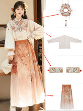 Load image into Gallery viewer, Modern design Chinese style Hanfu 丨 Maple Leaf Poetry【4-Piece Set RF9355】