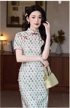 Load image into Gallery viewer, Chinese-style cheongsam dress with the elegance of silk and linen【YG2612】