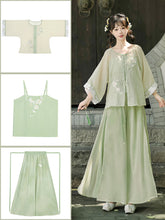 Load image into Gallery viewer, Containing dew lily Green Hanfu 丨 含露百合【3-Piece Set RF9211】