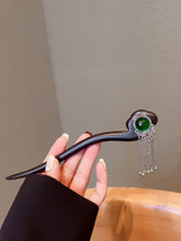 Load image into Gallery viewer, Tibetan ancient silver | Ebony hairpin (藏式古银)FX1123