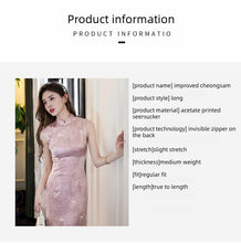 Load image into Gallery viewer, Classic qipao dress - pink sexy cheongsam | RainbowFlowers【YG2751】