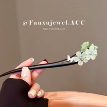 Load image into Gallery viewer, Pearl Jade Flower | Ebony hairpin(珠玉花朵)FX0920