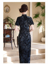 Load image into Gallery viewer, Oriental Black Charm: Retro and Trendy Cheongsam Dress 【YG2539】