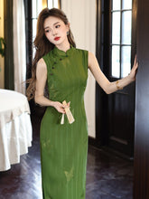 Load image into Gallery viewer, Antique Chinese-style Qipao dress - green sexy cheongsam | RainbowFlowers【YG2767】