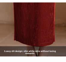 Load image into Gallery viewer, Red Chinese style short sleeved cheongsam【YG2538】