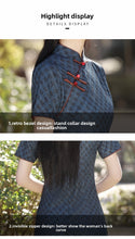 Load image into Gallery viewer, Loulanzanglan Cheongsam Blue Qipao 丨 楼兰藏蓝【YG2346】