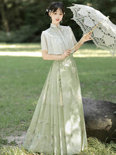 Load image into Gallery viewer, Green Hanfu with flower patterns 丨 绣球海【2-Piece Set RF9195】
