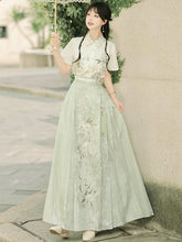 Load image into Gallery viewer, Green embroidered Hanfu 丨 寻夏【2-Piece Set RF9208】
