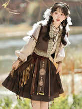 Load image into Gallery viewer, Brown antique style Hanfu 丨  汉朝 广袖弥烟【3-Piece Set RF8992】
