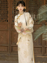 Load image into Gallery viewer, Chinese style embroidered Hanfu, yellow embroidered qipao 丨 桂香秋语【2-Piece Set RFX244】
