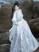Load image into Gallery viewer, Ancient female hero, sky blue Chinese Hanfu 丨 明制 碧波蓝海【2-Piece Set RF9340】
