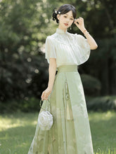 Load image into Gallery viewer, Green Hanfu with flower patterns 丨 绣球海【2-Piece Set RF9195】
