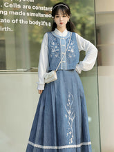 Load image into Gallery viewer, Youlan Snow Baby Blue Hanfu 丨 幽兰雪【3-Piece Set RF9419】
