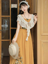 Load image into Gallery viewer, Orange Chinese modern design camisole skirt embroidered pattern 丨 汉朝黄昏橘【3-Piece Set RF9217】
