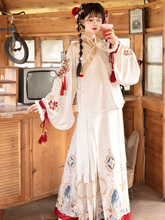 Load image into Gallery viewer, Chinese style Hanfu red festive velvet fabric 丨 明制福庆红【3-Piece Set RF9427】
